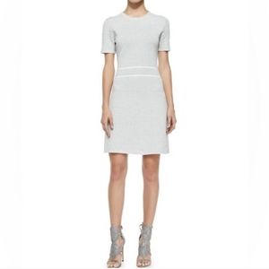 Theory Abreena B Prosecco Patterned A-Line Dress Women's M White Black Textured